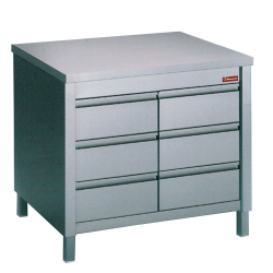 Table sur armoire en Inox...