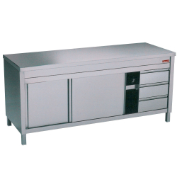 Table sur armoire en Inox...