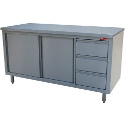 Table sur armoire en inox...