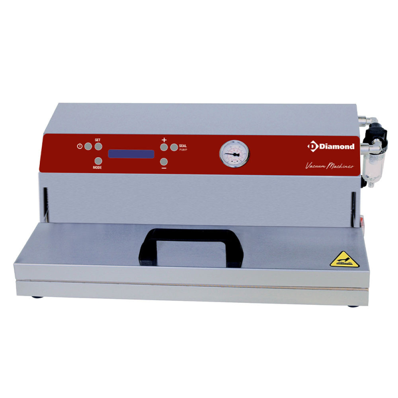 Roestvrijstalen vacu&uuml;msealer, 32 l/min pomp, 430 mm seal (dubbele seal) - Diamond VAX/45-DSL