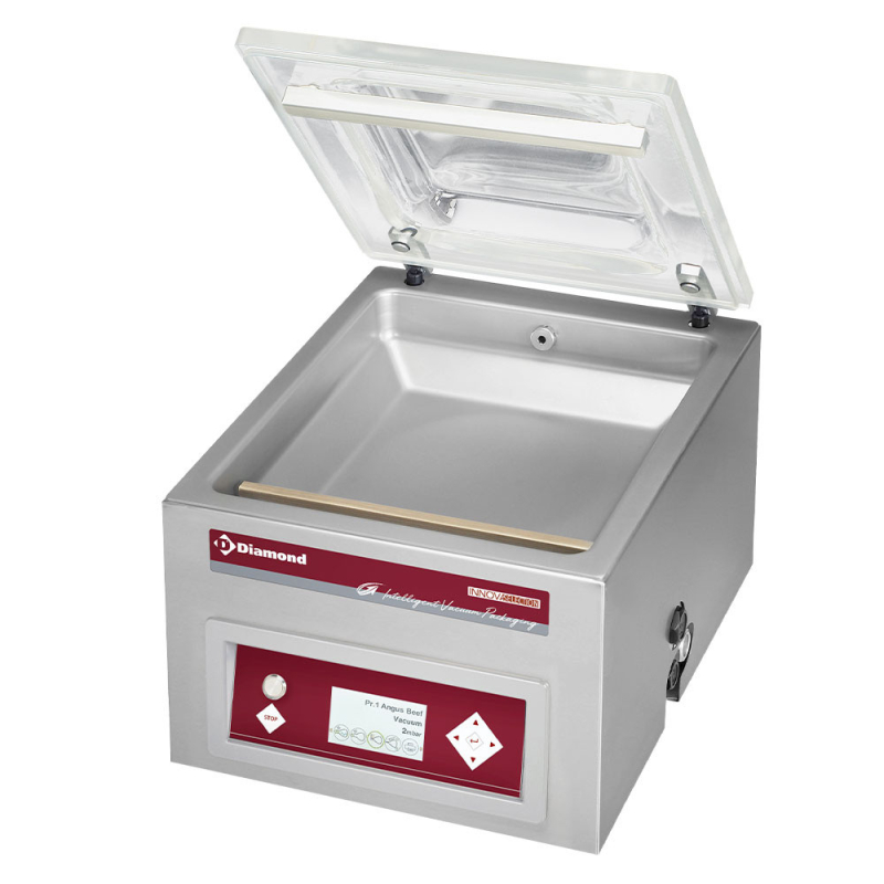 Vacu&uuml;mmachine, rvs bak 350x370xh150 mm. -16 m3/h LCD-scherm - Diamond - TA-85/IVP