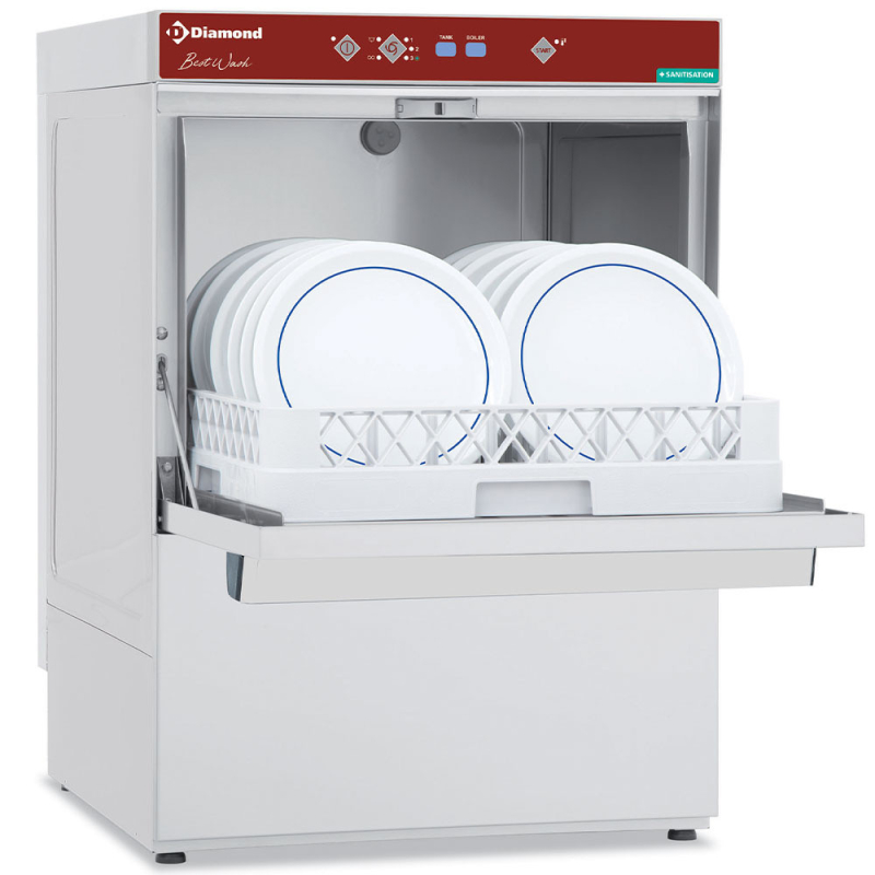 500x500 mm "Full Hygiene" korfvaatwasser met continue ontharder - Diamond DFE8/6-AC