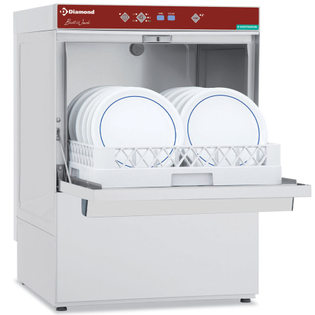 500x500 mm "Full Hygiene" korfvaatwasser met continue ontharder - Diamond DFE8/6-AC