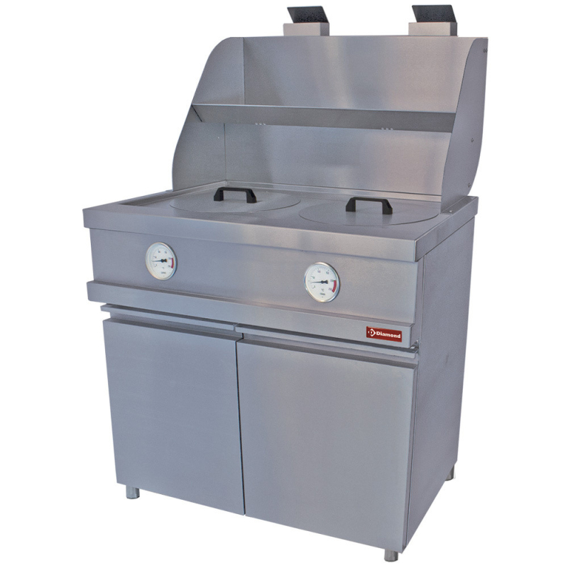 HEAVY DUTY gas friteuse, 2 ronde tanks, mechanisch - Diamant - MIKA/2-MC