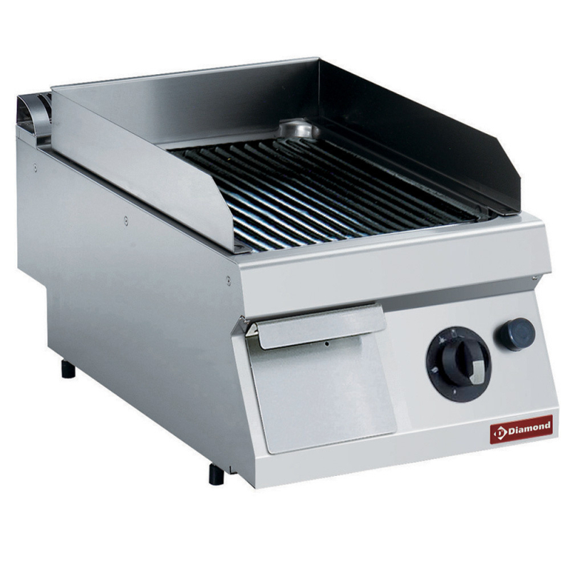 Plaque de cuisson gaz, rainur&eacute;e -TOP- - Diamond - G17/PR4T-NE