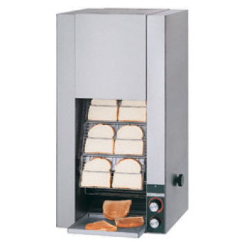 VERTES Grille Pain Toaster Convoyeur Professionnel Acier Inoxydable (1940W, 230V, Pour Toasts et Pains à Hamburgers, 1 Rampe d'Insertion, 2 Rampes de Sortie, 7 Niveaux de Vitesse, Ramasse-Miettes