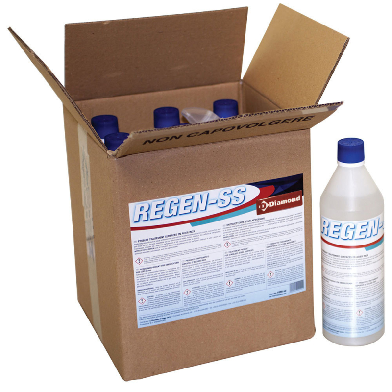 Produit traitement surface en acier inox 9 FL. x 1 KG - Diamond - REGEN-SS