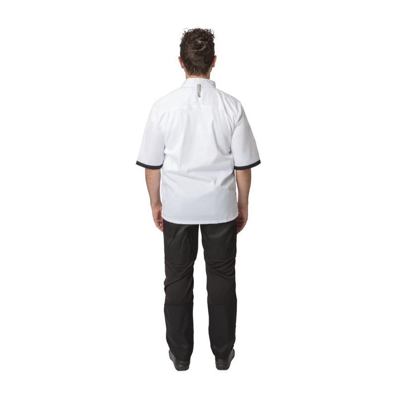 Veste de Cuisine Blanche &agrave; Manches Courtes - Taille XS 81cm-86cm - R&eacute;f. B998-XS - Southside