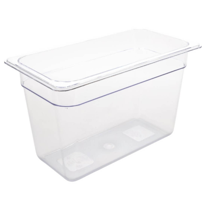 WAS 9413 Bac à Gastronorme Polycarbonate 1/3 GN 150 Mm - 5,5 L, Transparent, Empilable