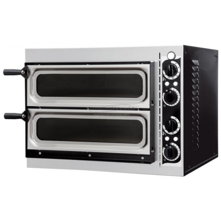 Dubbele pizzaoven met verlichting, 2 pizza's &Oslash;32 cm - Combisteel
