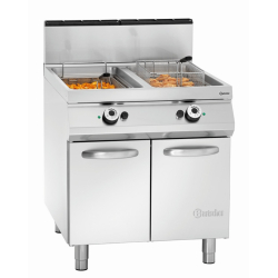 Gas friteuse met 2 schalen...