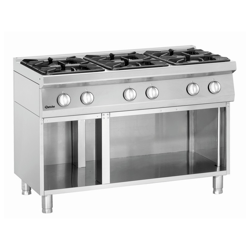 Fourneau gaz professionnel 700, L1200, 6 feux, haute performance - Bartscher 2851061