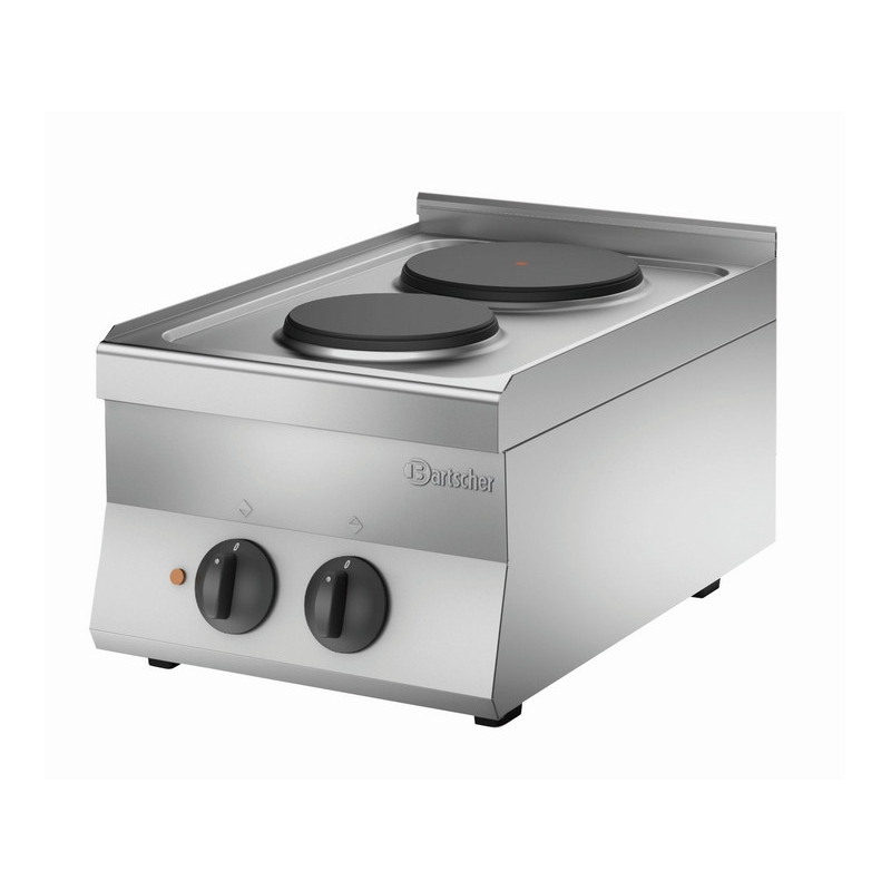 Plan de cuisson &eacute;l&eacute;ctrique professionnel 650, B400, 2 Zones, Sans chemin&eacute;e - Bartscher 115006