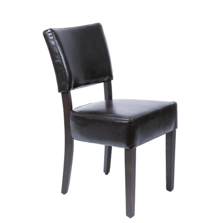 Chaises confortables en simili cuir Bolero marron fonc&eacute; GF957