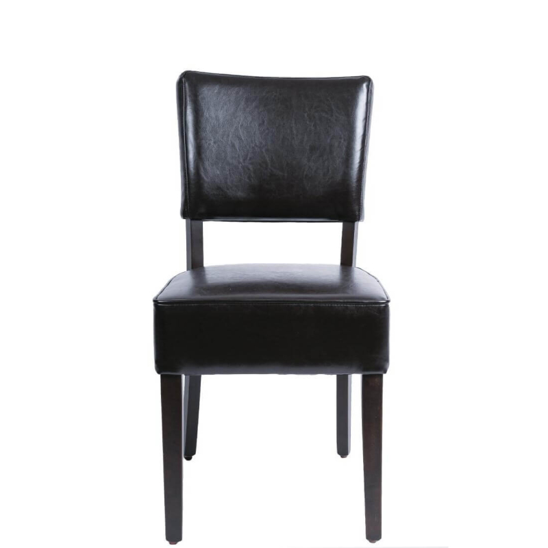 Chaises confortables en simili cuir Bolero marron fonc&eacute; GF957