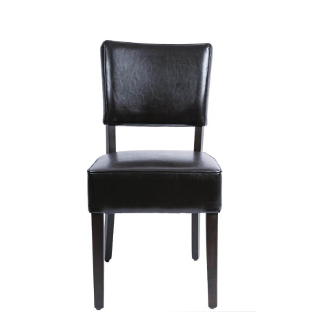 Chaises confortables en simili cuir Bolero marron fonc&eacute; GF957