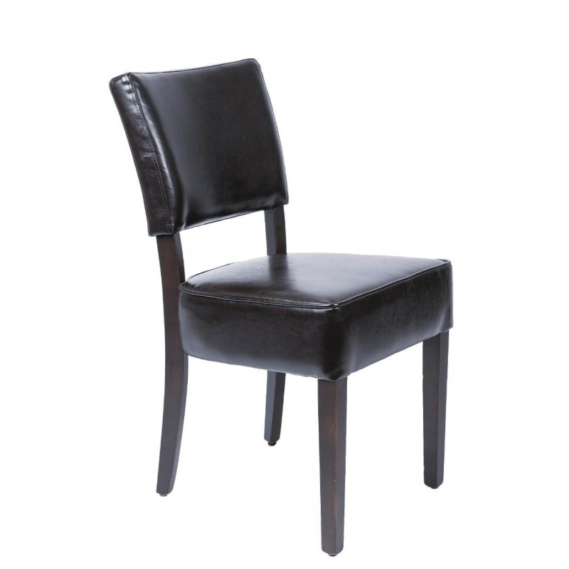 Chaises confortables en simili cuir Bolero marron fonc&eacute; GF957