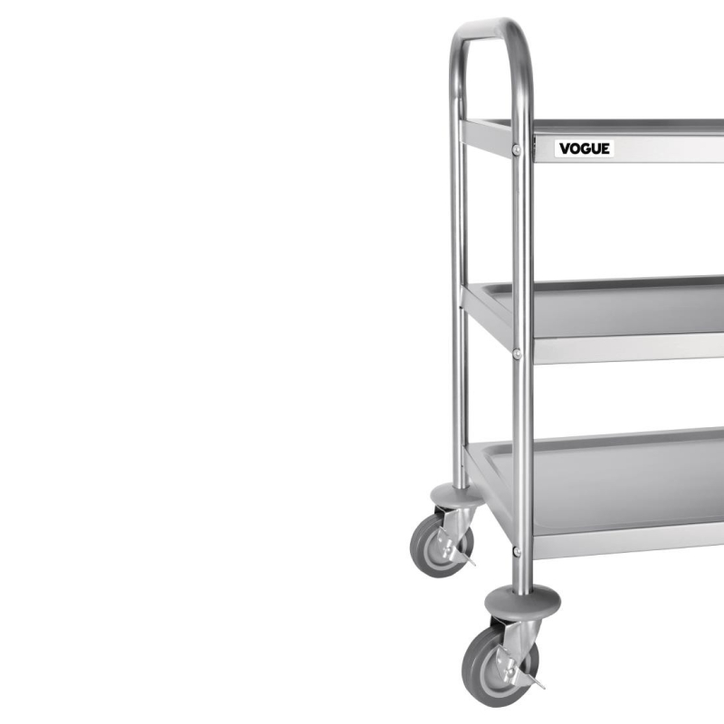 Roestvrij stalen afruimwagen 3 niveaus klein formaat - Vogue - F993