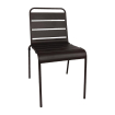 Chaise &agrave; lattes en acier noire lot de 4 - Bolero - CS728