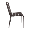 Chaise &agrave; lattes en acier noire lot de 4 - Bolero - CS728
