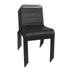 Chaise &agrave; lattes en acier noire lot de 4 - Bolero - CS728