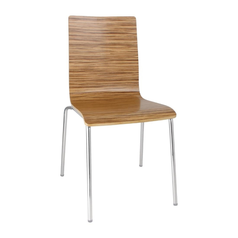 Chaise dossier carr&eacute; zebrano Bolero lot de 4 - Confort & Robustesse - GR344 - Bolero