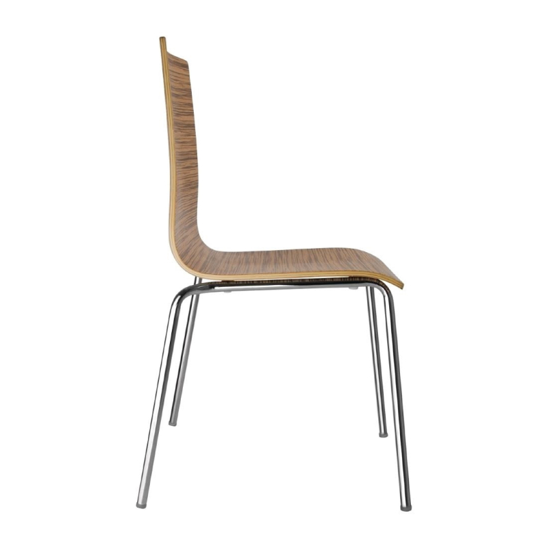 Chaise dossier carr&eacute; zebrano Bolero lot de 4 - Confort & Robustesse - GR344 - Bolero