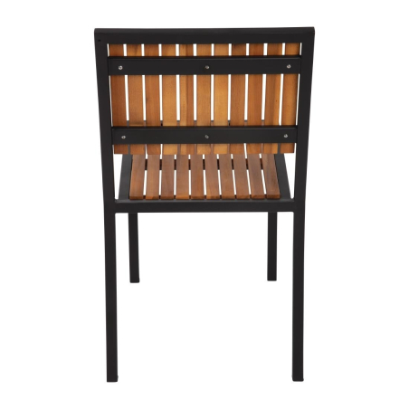 Stoelen in staal en acacia (set van 4) - Bolero - DS150
