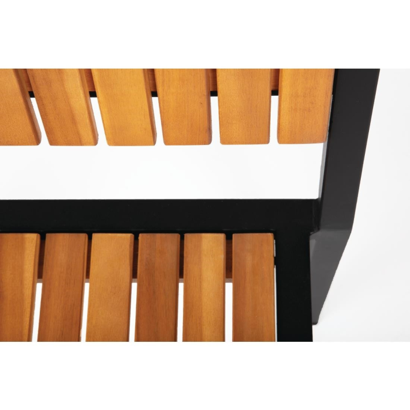 Stoelen in staal en acacia (set van 4) - Bolero - DS150