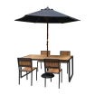 Stoelen in staal en acacia (set van 4) - Bolero - DS150