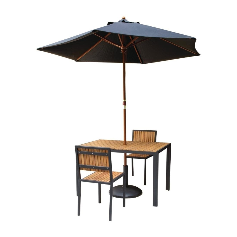 Stoelen in staal en acacia (set van 4) - Bolero - DS150