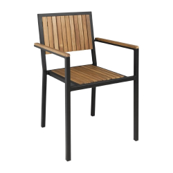 Fauteuils en acier et acacia (lot de 4) - Bolero - DS151