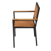 Fauteuils en acier et acacia (lot de 4) - Bolero - DS151