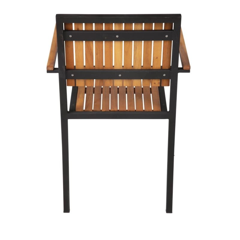 Staal en acacia fauteuils (set van 4) - Bolero - DS151