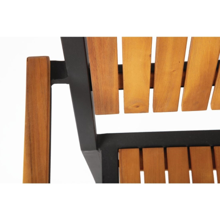 Fauteuils en acier et acacia (lot de 4) - Bolero - DS151