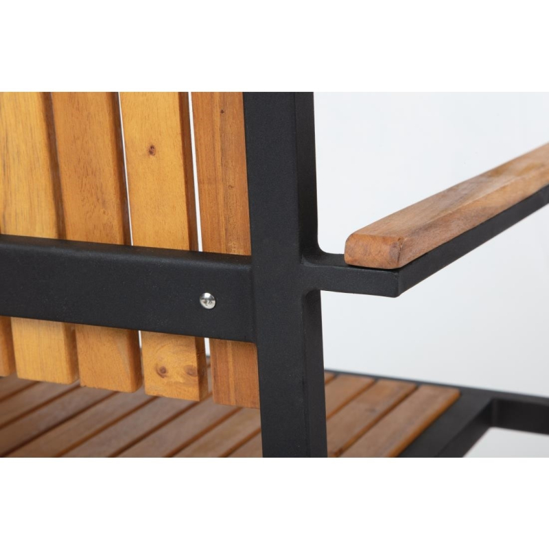 Fauteuils en acier et acacia (lot de 4) - Bolero - DS151