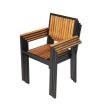 Fauteuils en acier et acacia (lot de 4) - Bolero - DS151