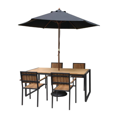 Fauteuils en acier et acacia (lot de 4) - Bolero - DS151