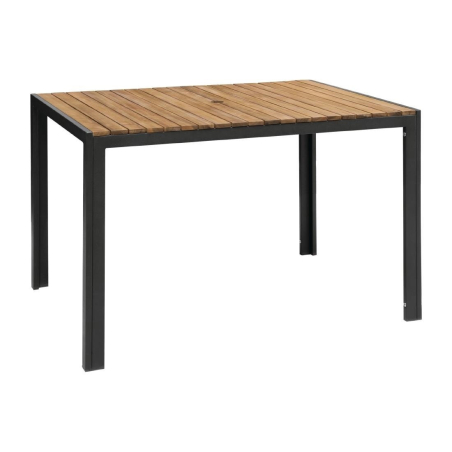 Rechthoekige tafel in staal en acacia 120 cm - Bolero - DS153