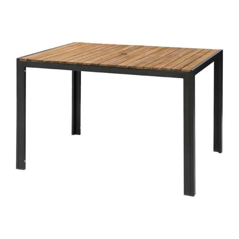 Table rectangulaire en acier et acacia 120 cm - Bolero - DS153