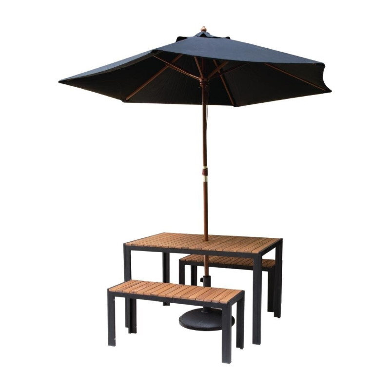 Table rectangulaire en acier et acacia 120 cm - Bolero - DS153