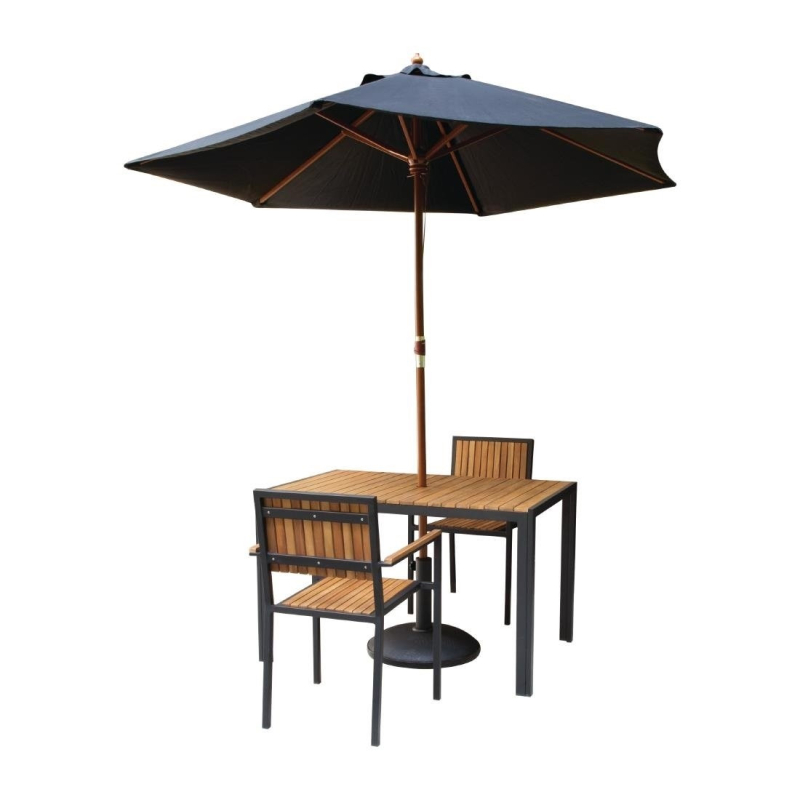 Table rectangulaire en acier et acacia 120 cm - Bolero - DS153