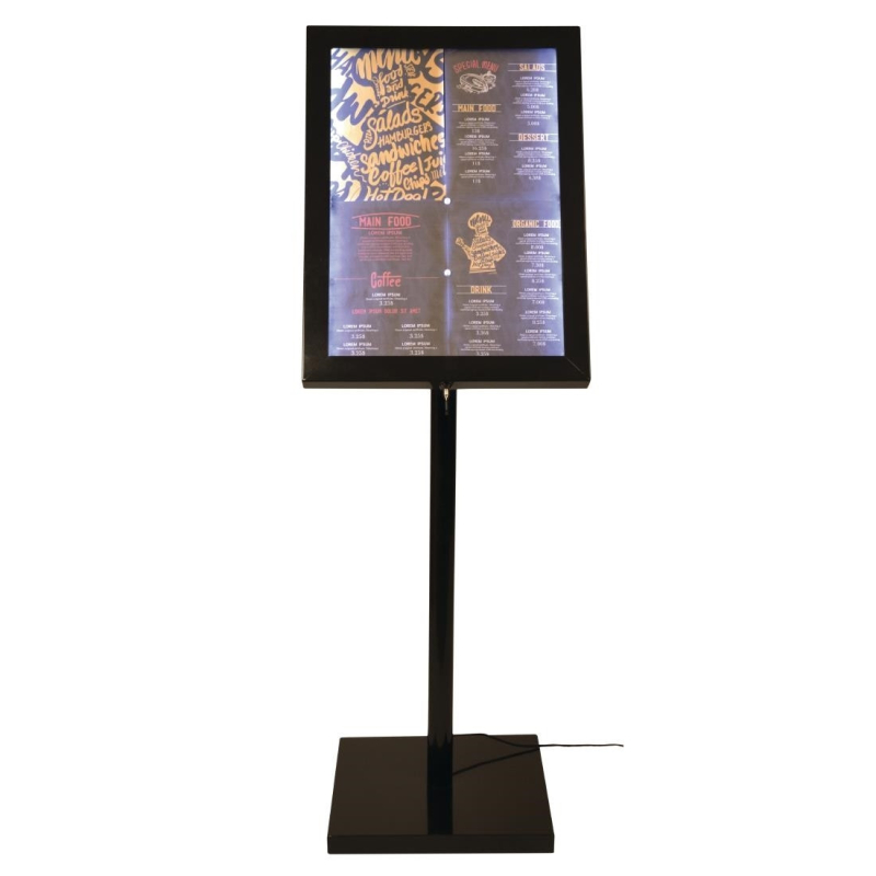 Verlicht LED-display Securit zwart