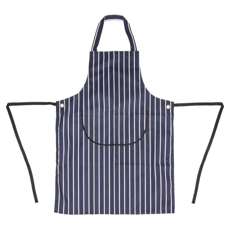 Tablier de cuisine avec poche - Rayures Marine et Blanc - A535 - Whites Chefs Clothing