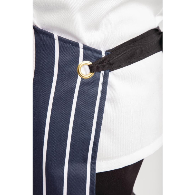 Tablier de cuisine avec poche - Rayures Marine et Blanc - A535 - Whites Chefs Clothing