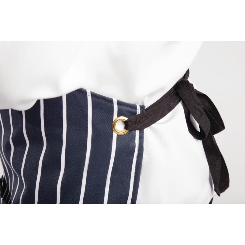 Tablier de cuisine avec poche - Rayures Marine et Blanc - A535 - Whites Chefs Clothing