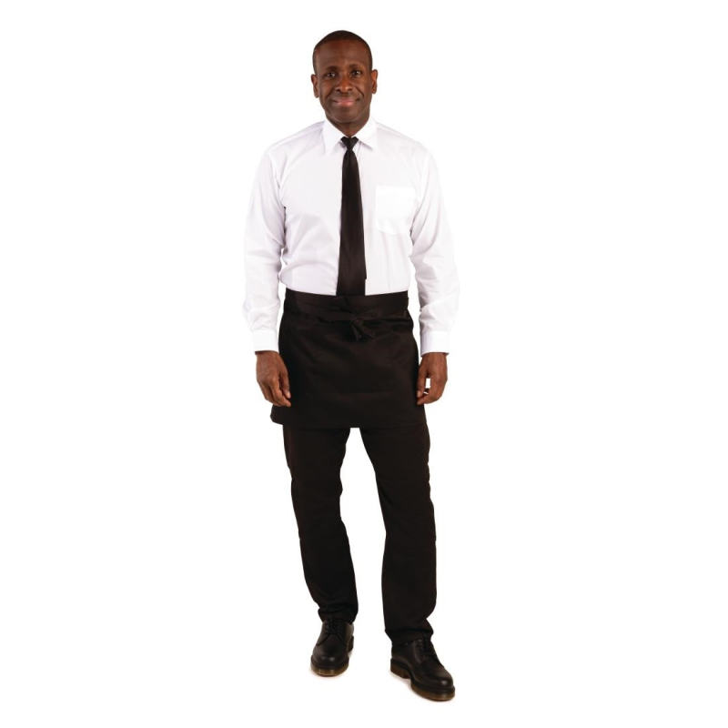 Tablier serveur court Noir - Grande Mobilit&eacute; pour Service - R&eacute;f. B131 - Whites Chefs Clothing