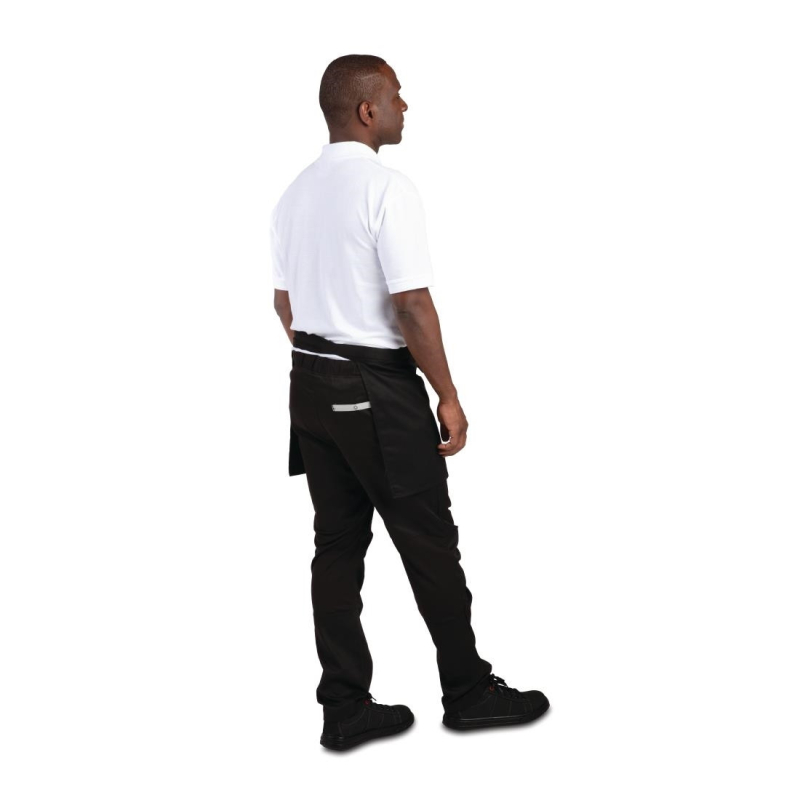 Tablier serveur court Noir - Grande Mobilit&eacute; pour Service - R&eacute;f. B131 - Whites Chefs Clothing