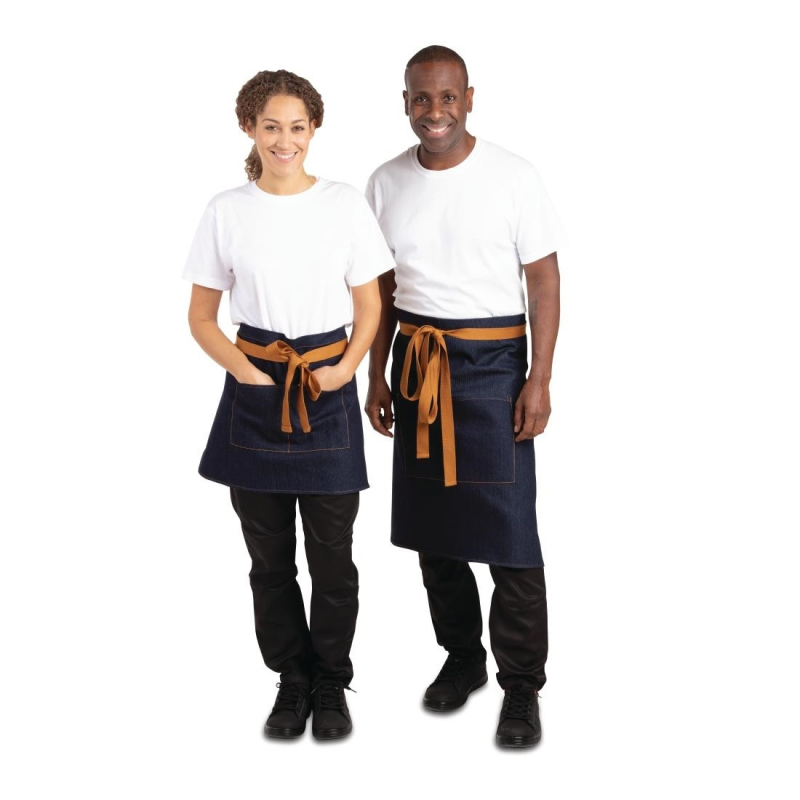 Tablier serveur Southside - Denim blauw en okergele riem - Southside