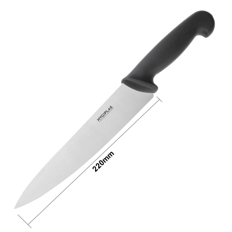 Couteau de cuisinier Hygiplas noir 215mm - Performance professionnelle - C265 - Hygiplas